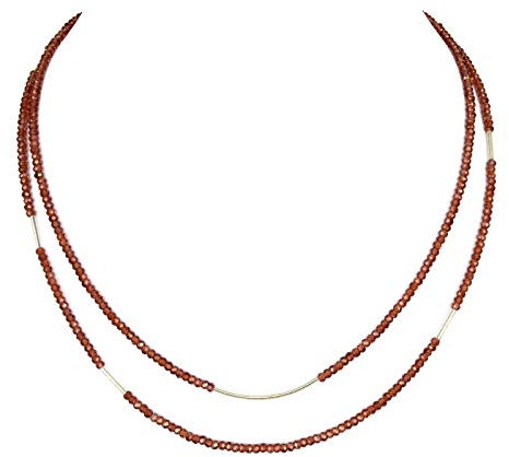 Granat/Rhodolith doppelreihige Kette Collier
