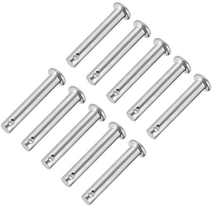 sourcing map Single Hole Clevis Pins,6mm x 35mm Flat Head Zinc-Plating Steel 10 Pcs