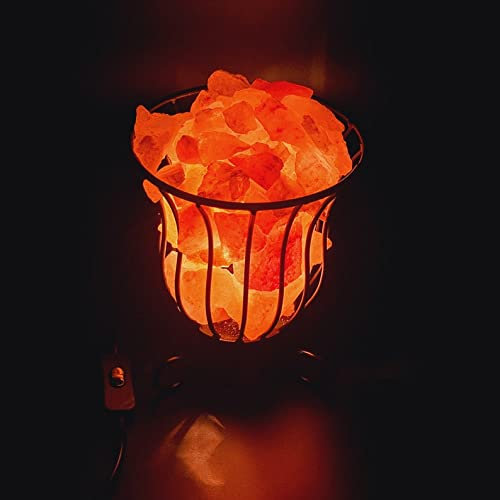 XL Himalayan Crystal Salt Lamp Round Basket 3-5kg, Crystal Healing Basket with Rock Salt Chunks, Casket, Therapeutic and Healing, Alternate Decor, Home Decor.