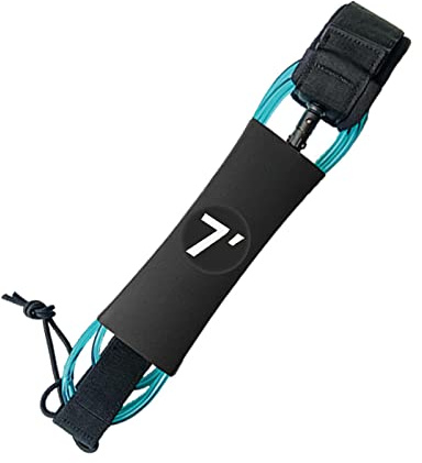 rockible Laisse de Planche de Surf, Dragonne Elastique Leash Surf Leash Corde Surf Jambe Corde pour Planche de Surf, Paddleboard, Canoë, Pêche, Bleu, 7 Pieds