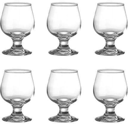 binsakao Lot de 6 petits verres à shot pour cognac, porto, tequila (150 ml), 6shotglass