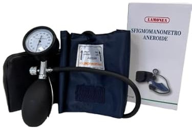 LAMONEA - Sfigmomanometro Manuale Professionale Aneroide Palmare con Pompa, Certificato CE - Misuratore di Pressione da Braccio con Pompetta e Custodia - Bracciale per Adulti - LAM/MC-30A