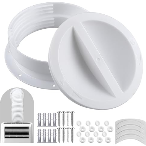 Innconee 1 Set White Dual Size Wall Mount Connector for Portable Ac Vent Ac Exhaust Hose Coupler for 6 and 6.5 Inches Hose Accessories Plug