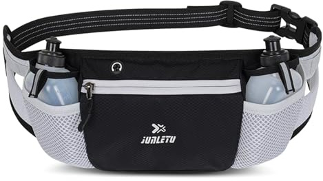 Sac Bananes de Course Snorthy avec Bouteilles d’Eau (2 x 280ML), Ceinture d’hydratation Sac de Taille étanche Ceinture de Course avec Sangle réglable Poche de Taille pour la Course en Plein air
