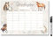 Pferde Stundenplan magnetisch abwischbar für Kühlschrank und Whiteboard, Boho Pony Wochenplaner Mädchen Geschenk zur Einschulung (Magnetischer Stundenplan inkl. Stift)