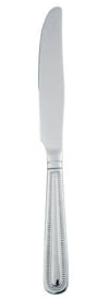 Bead Stainless Steel Cutlery Set - Pack of 12 - Parish Pattern Silverware, 18/0 Stainless Steel, Beaded Border Solid Handle Design, Durable Tableware for Home & Commercial Use - Bead Table Knife