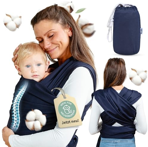 Fivelo Elastisches Tragetuch für Neugeborene und Babys aus Baumwollemix