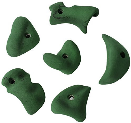 ALPIDEX 6 Mega Klettergriffe | Henkelgriffe | Extra Große Griffe | Verschiedene Formen Farben | Klettersteine - Farbe:grün-meliert