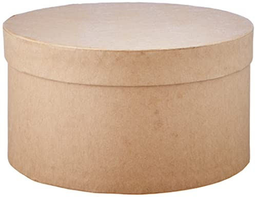Glorex GmbH GLOREX Boîte ronde en carton, Naturel, 16 x 16 x 8,5 cm