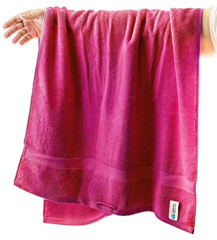 etérea Carli Frottee Handtücher Set - 100% Baumwolle - Oekotex 500 GSM - Bath Towel Frottiertücher - Badetuch, Duschtuch 70x140 cm- Pink