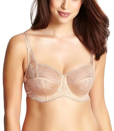 Panache Women's Clara Lace Full Cup Bra Balconette, Chai, 40H US