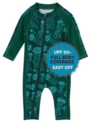 SwimZip Boys' Long-Sleeve UPF 50+ Swimsuit for Baby, Toddler, & Little Boys