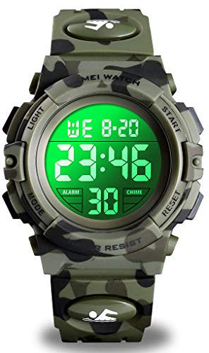 Watch for Boys 4-12 Year Old, Kids Camouflage Digital Sports Waterproof Outdoor Analog Electronic Watches with Alarm Stopwatch, Children Birthday Presents Gifts Toys for Age 4-12 Year Old Boys Girls
