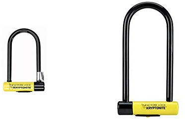 Kryptonite New York Lock Standard (10x20cm) Fahrradschloss, Yellow, 10 x 20 cm & New York LS Fahrradschloss, robust, U-Form, Unisex, SperrenSchloss, GK002161, gelb, Long Shackle