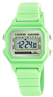Calypso K5802/1 Uhr Mädchen Kinderuhr 10 bar Digital Datum Licht Alarm grün