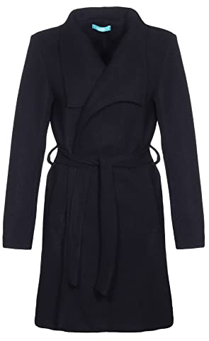malito Femme Trenchcoat chic Manteau d´Hiver Veste Automne 15142 (noir, S)