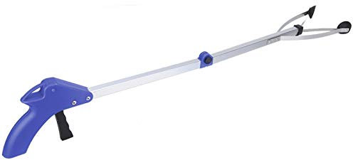 Raccoglitore di rifiuti, 1Pc Raccoglitore di rifiuti in lega di alluminio Raccoglitore di rifiuti pieghevole con ventosa per raccolta di rifiuti di foglie da giardino(Blu)