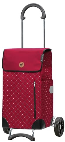 Andersen Carro de Compra Scala Acero con Rueda Ø 15 cm y 43 litros Bolsa Sofia Rojo