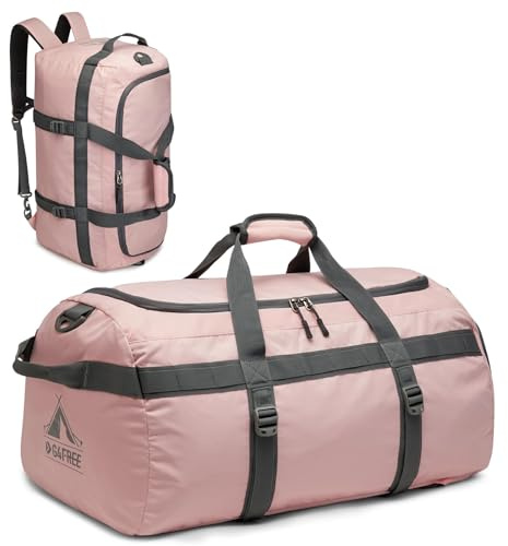 G4Free 45 l stor sportväska och resväska för kvinnor och män, med skofack och våtfack/träningsväska & gymväska & skolsportväska/för skola, sport, fitness och resor, ROSA, 45L, Resväska