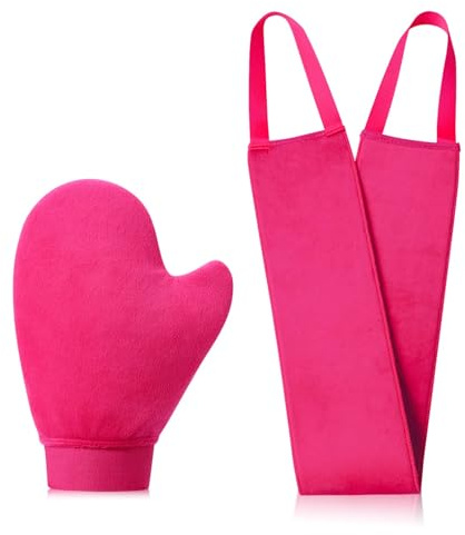KELILO UK Patented Self Tanning Mitt 2 in 1 Kit with Fake Tan Mitt and Back Tanner Applicator, Double-Sided Velvety Self Tan Mitt Glove, Tanning Gloves, Lotion Applicator for Back Tanning Mitt