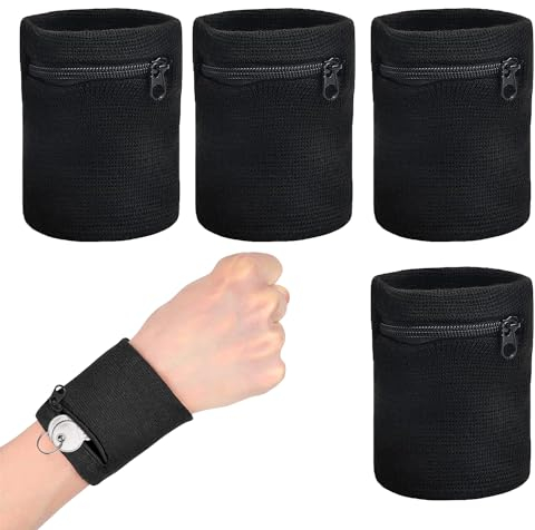 Sport Handgelenk Tasche,Sport Handgelenktasche,Handgelenktasche mit Reißverschluss für Männer Frauen,für Jogging Fitness Laufen Radfahren Fußball Basketball(Schwarz)