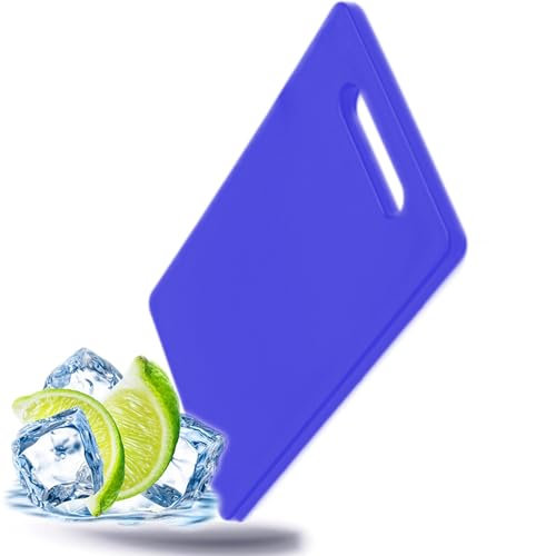 Kerafactum Tabla de cortar, tabla de cóctel, Barbrett con asa, tabla de cortar, tabla de cortar, diapasón para cortar, cocina, tabla de trinchar, azul, 25 x 15 x 1 cm, plástico sin BPA