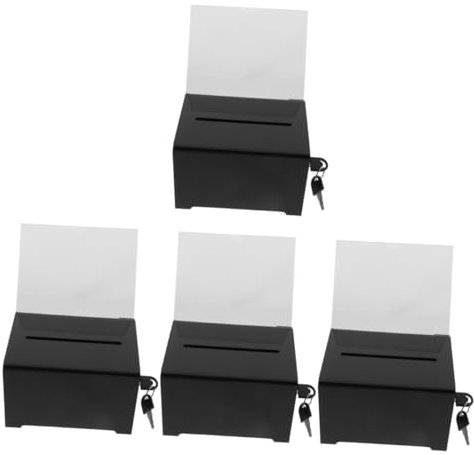 Gadpiparty Lot De 4 Boîtes De Dons pour Collecte De Fonds Au Canada avec Système De Verrouillage pour Le Bureau