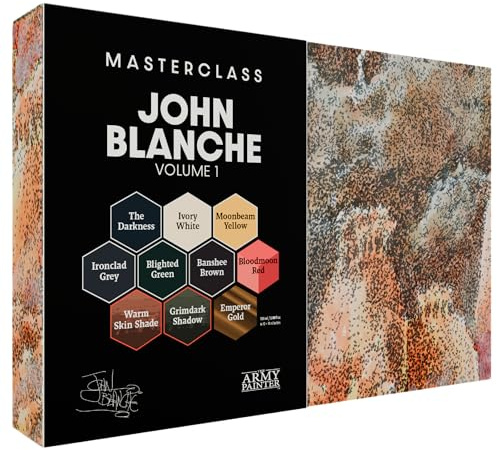 The Army Painter, Masterclass John Blanche Volume 1 Paint Set, 6 x 18 ml Warpaint Fanatics, 1 unik Speedpaint, 2 Washes, 1 Metallic & 1 Print - för Miniatyrspel