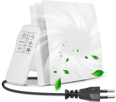 Gxpjycfob Ventilador Extractor de Baño 100mm, 130 m³/h Ventilador Extractor de Aire Silencioso para Baño con Control Remoto, 2 Direcciones, Ventilación Potente para Baño, Cocina, Garaje Blanco