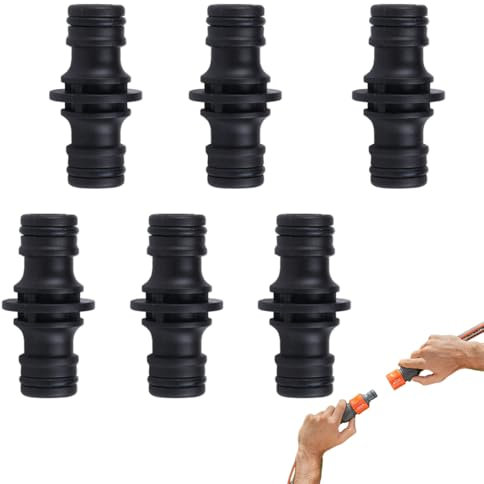 OUDQFCJ 6 pcs Raccords de tuyau double connecteur Extenseur de tuyau de jardin et maison Raccord 1/2 pouce