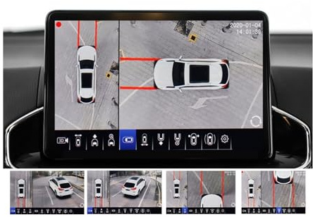 Sistema di telecamere panoramiche HD 4K UHD 3.5D con vista a 360 gradi, sistema di parcheggio per auto, videoregistratore con vista panoramica, monitor DVR UHD