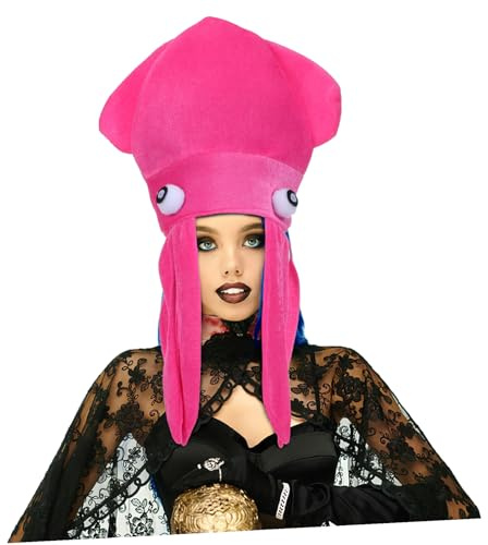 Didiseaon Chapeau Poulpe Doux Bonnet Créatif et Amusant pour Garçon Fille Accessoire Costume Animaux pour Halloween Confortable et Sûr Design Rose Charmant