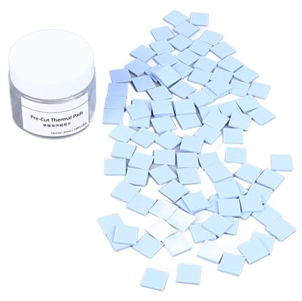Ejoyous Termiskt Ledande Pad Silikon Termiskt Ark 100 St Blå Silikon 12 X 12 X 1,5 Mm för IC Chipset LED IC SMD DIP Värmeöverföringsisolering och Ytpassning