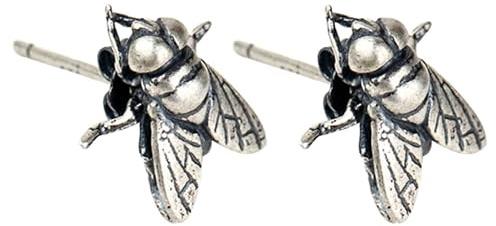Boucles D'oreilles Puces Femme Punk en Argenté S925, Forme Mouche | 1 Paire, Finition Délicate, Cérémonie et Remise de Diplôme, Style, Résistance à L’oxydation