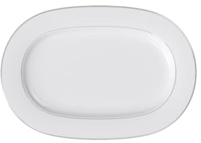 Villeroy & Boch Anmut Platinum No.1 Fuente Ovalada de 41 cm de Diámetro, Porcelana, Blanco, 41x41x5 cm