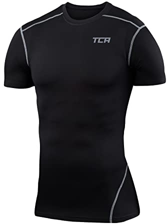 TCA Herr Pro Performance Kompressionsunderställ med korta ärmar och termisk topp - Svart (gammal), XL