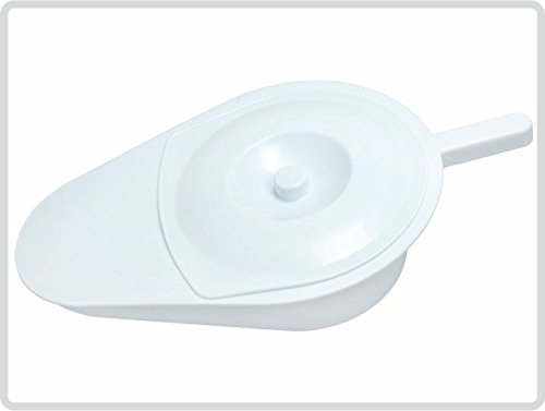 Stechbecken EXTRA, weiss oval angeschrägt - Bettpfanne Kunststoff mit Deckel