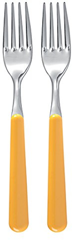Excelsa Set Forchette in Acciaio Inox, Giallo, 2 Pezzi