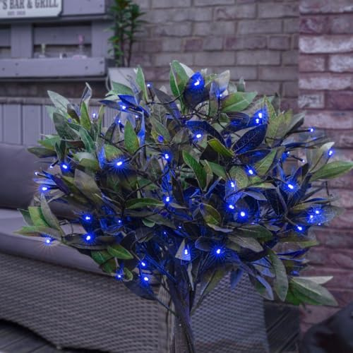 Festive Lights 5M 50 Led Solar Powered Outdoor Fairy Lights With Multi Function (Blue, no Caps)