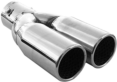 Double Embout Tuyau De Sortie Pot D'échappement 53mm Diamètre Intérieur Acier Inoxydable Universel