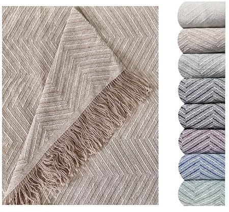 GFD Textiles - Colcha Multiusos Espiga Camel (230x260 cm) – Manta Gran Sofá, Cubrecama Cama Doble & King Size | Protector Sofá Grande & Plaid Decorativo Extragrande