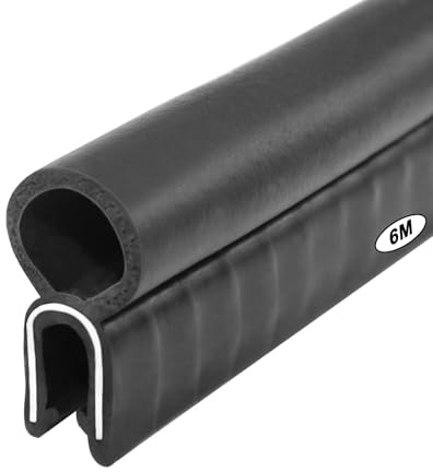 Joint de Porte de Voiture, Profil de Protection des Bords avec Joint Supérieur, pour Voitures, Bateaux, Camping-Cars, Camions et Applications Domestiques, Protection Contre les Intempéries (6M)