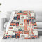 Oplp UK and London Theme Throw Blanket for Bed Sofa Couch Envelopes Symbols Flag Retro Style Fleece Blankets Lightweight Soft Cozy 127 cmx101.6 cm