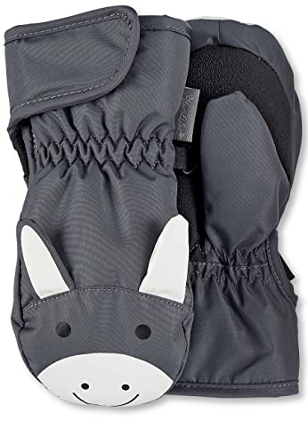 Sterntaler Fäustling Emmi mit Daumen, Print, und Klettverschluss - wasserdichte Innenhandfläche - Unisex Accessoires für Kleinkinder - wasserdicht, mit wärmendem Futter - dunkelgrau, Gr.2