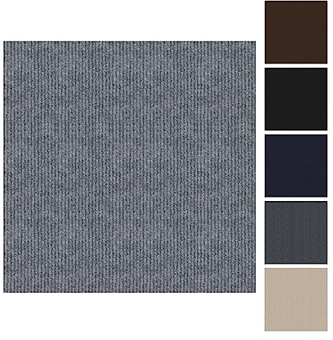 CUCOS Carpet Tiles Peel and Stick, 30x30CM Squares Floor Tile, Soft Padded Carpet Tiles, Self Adhesive Light Grey 10 Pack