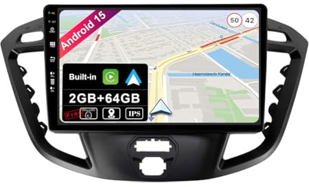BXLIYER Android 15 IPS Autoradio pour Ford Tourneo Transit Custom (2013-2021) - 2G+64G - sans Fil Carplay + Android Auto - Caméra GRATUITES - 2 Din 9 Pouce - Dab Volant WLAN 4G Fast-Boot Split-Screen