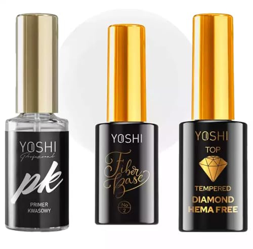 Yoshi Kit de soin des ongles : base acide, base d'ongles en fibre de verre et diamant durci de qualité supérieure pour une manucure durable et brillante 10 ml