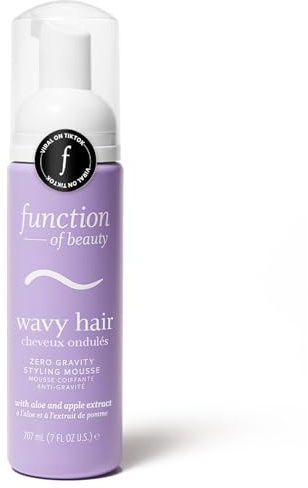 Function of Beauty Wavy Hair Mousse for Styling - Anti-Frizz Hair Styler Adds Volume & Defines Natural Waves - Volumizing & Texturizing Lightweight Styling Foam with Flexible Hold - Hair Care Products