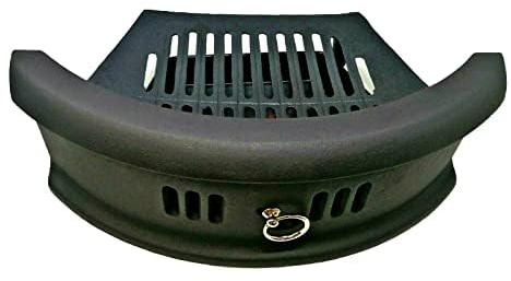 Vintage Decor Complete Cast Iron Fire Set Comprising of Grate, Ashpan & Lifting Tool & Bowed Front Fret Black 16 for Fireplace Opening Size of 16 Inches Solid Fuel Natural Open Fireplace