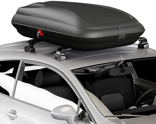 COSTWAY Coffre de Toit Voiture Imperméable 250 L, Sac de Toit Rigide avec Clés et Sangles Ouverture Côté, Sac de Rangement pour Voitures Hayon Pick-Up et SUV, Noir